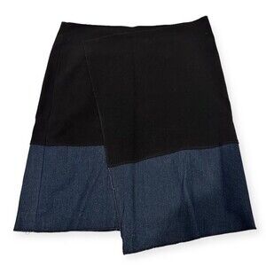 Worth New York asymmetrical skirt black & denim size 4